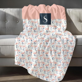 Moderne Tropische Roze Flamingo Patroon Fleece Deken