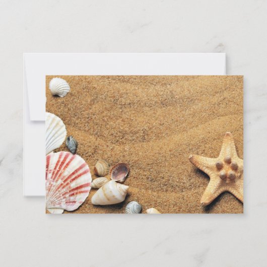 Moderne tropische snuitkever Zee-bruiloft Kaart (Achterkant)