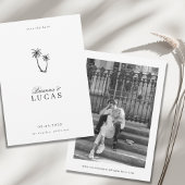 Moderne Tropische Stijlvolle Namen Bestemming Brui Save The Date