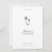Moderne Tropische Stijlvolle Namen Bestemming Huwe Save The Date (Voorkant)