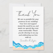 Moderne Tropische strand bruiloft dank u kaarten (Voorkant)