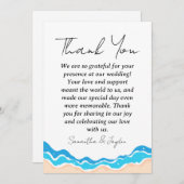 Moderne Tropische strand bruiloft dank u kaarten (Voorkant / Achterkant)