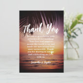 Moderne Tropische strand bruiloft dank u kaarten (Staand voorkant)