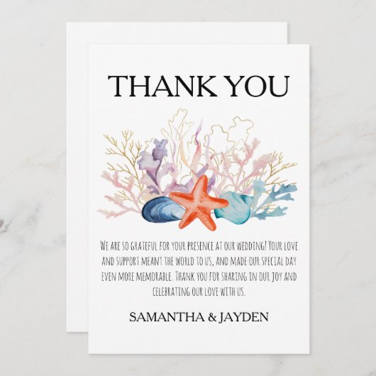 Moderne Tropische strand bruiloft dank u kaarten (Voorkant / Achterkant)