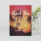 Moderne Tropische strand bruiloft dank u kaarten (Staand voorkant)