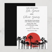 Moderne tropische strand oceaaan trouwuitnodiging kaart (Voorkant / Achterkant)