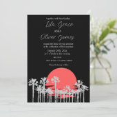 Moderne Tropische Strand Oceaan Trouw Uitnodiging (Staand voorkant)