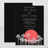 Moderne Tropische Strand Oceaan Trouw Uitnodiging (Voorkant / Achterkant)