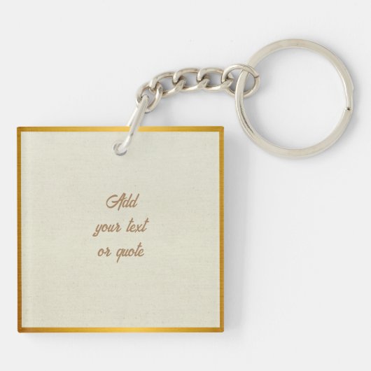 Moderne tropische strand palmbomen zonsondergang v sleutelhanger (Achterkant)