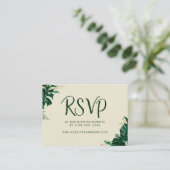 Moderne Tropische Thema Bruiloft Website RSVP Informatiekaartje (Staand voorkant)