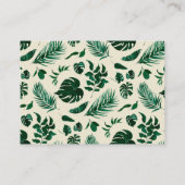 Moderne Tropische Thema Bruiloft Website RSVP Informatiekaartje (Achterkant)