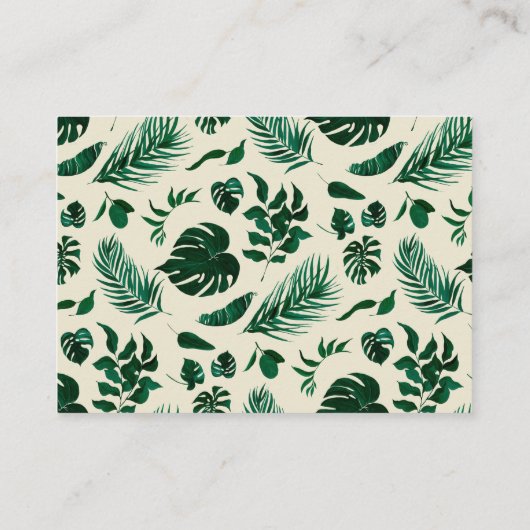 Moderne Tropische Thema Bruiloft Website RSVP Informatiekaartje (Achterkant)