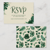 Moderne Tropische Thema Bruiloft Website RSVP Informatiekaartje (Voorkant / Achterkant)
