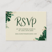 Moderne Tropische Thema Bruiloft Website RSVP Informatiekaartje (Voorkant)
