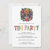 Moderne Tropische Tiki Luau Cocktailparty Zomer Kaart (Voorkant)