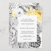 Moderne Tropische Trouw Uitnodiging (Voorkant / Achterkant)