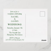 Moderne Tropische Trouwlocatie Ontvangst Folie Uitnodiging Briefkaart (Achterkant)