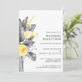 Moderne Tropische Trouwreceptie Uitnodiging (Staand voorkant)