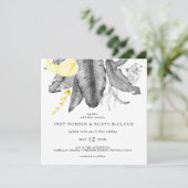 Moderne tropische vierkante bruiloft uitnodiging (Staand voorkant)