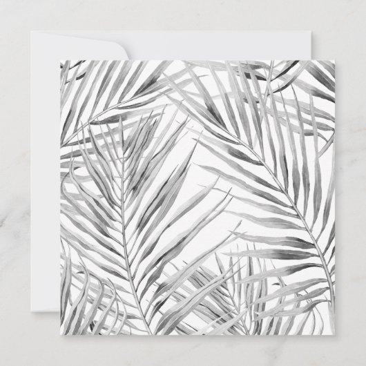 Moderne tropische vierkante bruiloft uitnodiging (Achterkant)
