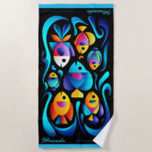 Moderne tropische vis  strandlaken (Voorkant)