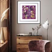 Moderne tropische vogel Abstracte bloemkunst Folie Afdrukken