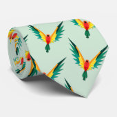 Moderne tropische vogelpatroon licht blauw stropdas (Opgerold)