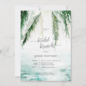 Moderne Tropische Water & Palmen Bruidsbrunch Kaart (Voorkant)