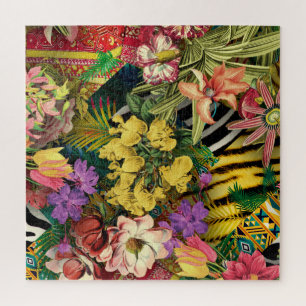 Moderne tropische Waterverf geel Legpuzzel