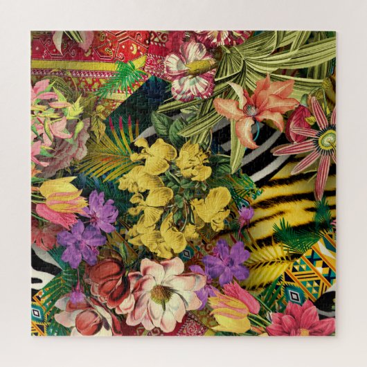 Moderne tropische Waterverf geel Legpuzzel (Verticaal)