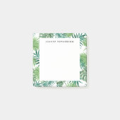 Moderne tropische waterverf verlaat monogram post-it® notes (Voorkant)