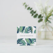 Moderne tropische waterverf verlaat professionele vierkante visitekaartje (Staand voorkant)