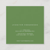 Moderne tropische waterverf verlaat professionele vierkante visitekaartje (Achterkant)