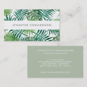 Moderne tropische waterverf verlaat professionele visitekaartje (Voorkant / Achterkant)