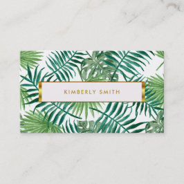 Moderne tropische waterverf verlaat professionele visitekaartje