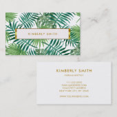 Moderne tropische waterverf verlaat professionele visitekaartje (Voorkant / Achterkant)