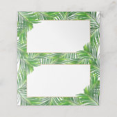 Moderne tropische weelderige palmbladeren met goud plaatskaartje (Buitenkant ongevouwen)