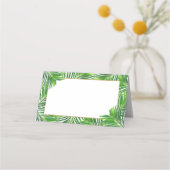 Moderne tropische weelderige palmbladeren met goud plaatskaartje (Voorkant)