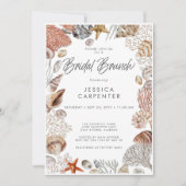 Moderne Tropische Zee Schelp Bruids Bruiloftsontbi Kaart (Voorkant)