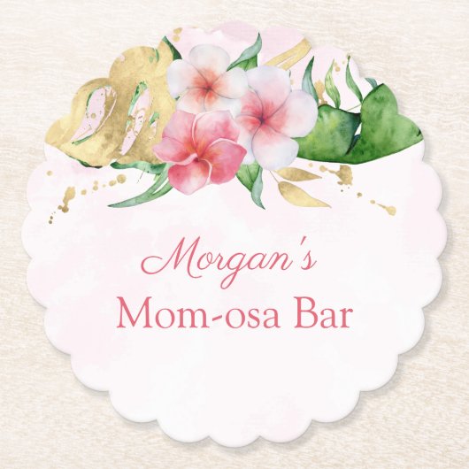 Moderne tropische zomer Baby shower Kartonnen Onderzetters (Voorkant)