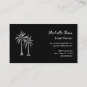 Moderne tropische zwarte witte palmbomen visitekaartje (Voorkant)