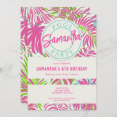 Moderne Tropische Zwembadfeestje Kaart (Voorkant / Achterkant)
