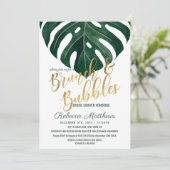 Moderne Tropische Zwitserse Kaas Gouden Brunch Bub Kaart (Staand voorkant)