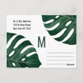 Moderne Tropische Zwitserse Kaasblad Goud Save Dat Briefkaart (Achterkant)