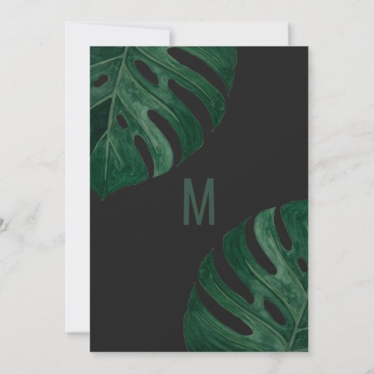 Moderne Tropische Zwitserse Kaasblad Gouden Verjaa Kaart (Achterkant)