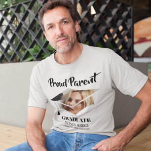 Moderne Trots Ouder Afgestudeerd Foto T-Shirt