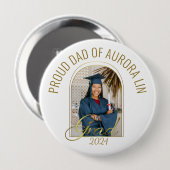 Moderne trotse papa van de afgestudeerde Aangepast Ronde Button 4,0 Cm (Voorkant /achterkant)