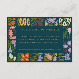 Moderne Trouw Boho Chic Website RSVP QR Code Informatiekaartje