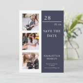 Moderne Trouw Collage met Vier Foto's Save The Dat Date (Staand voorkant)