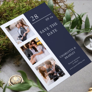 Moderne Trouw Collage met Vier Foto's Save The Dat Date